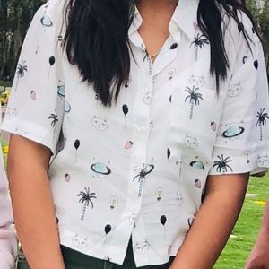 Forever 21 Palm galaxy print(white)